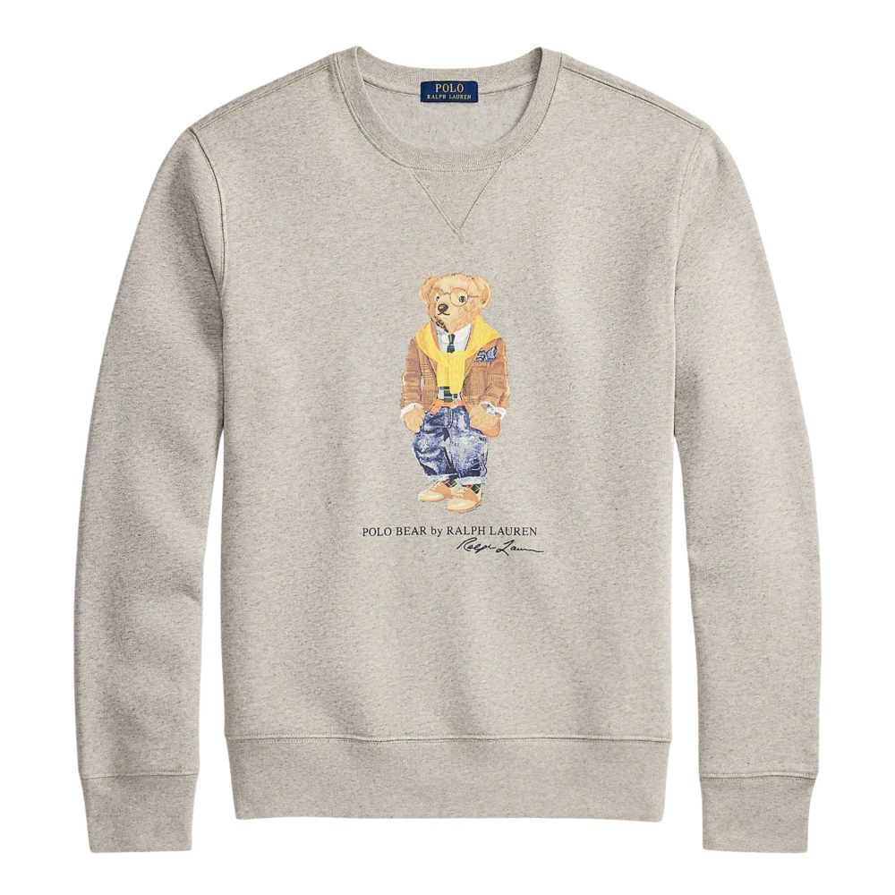 Ralph Lauren Men's Gray Fleece Novelty Bear Crewneck Sweatshirt - Sweatshirts - M - Sweatshirts & Hoodies