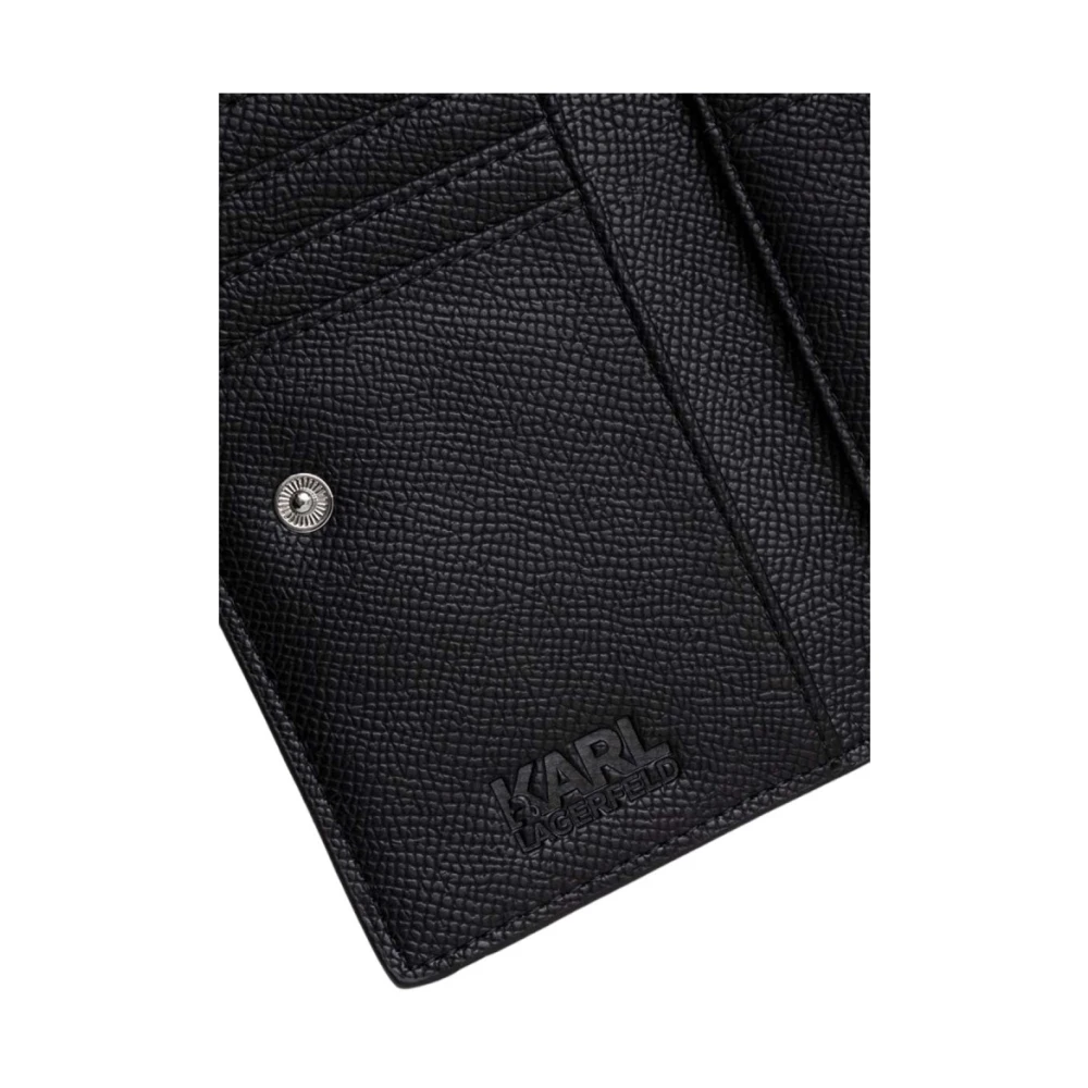 Karl Lagerfeld Metal Slim Bifold Wallet Black Dames
