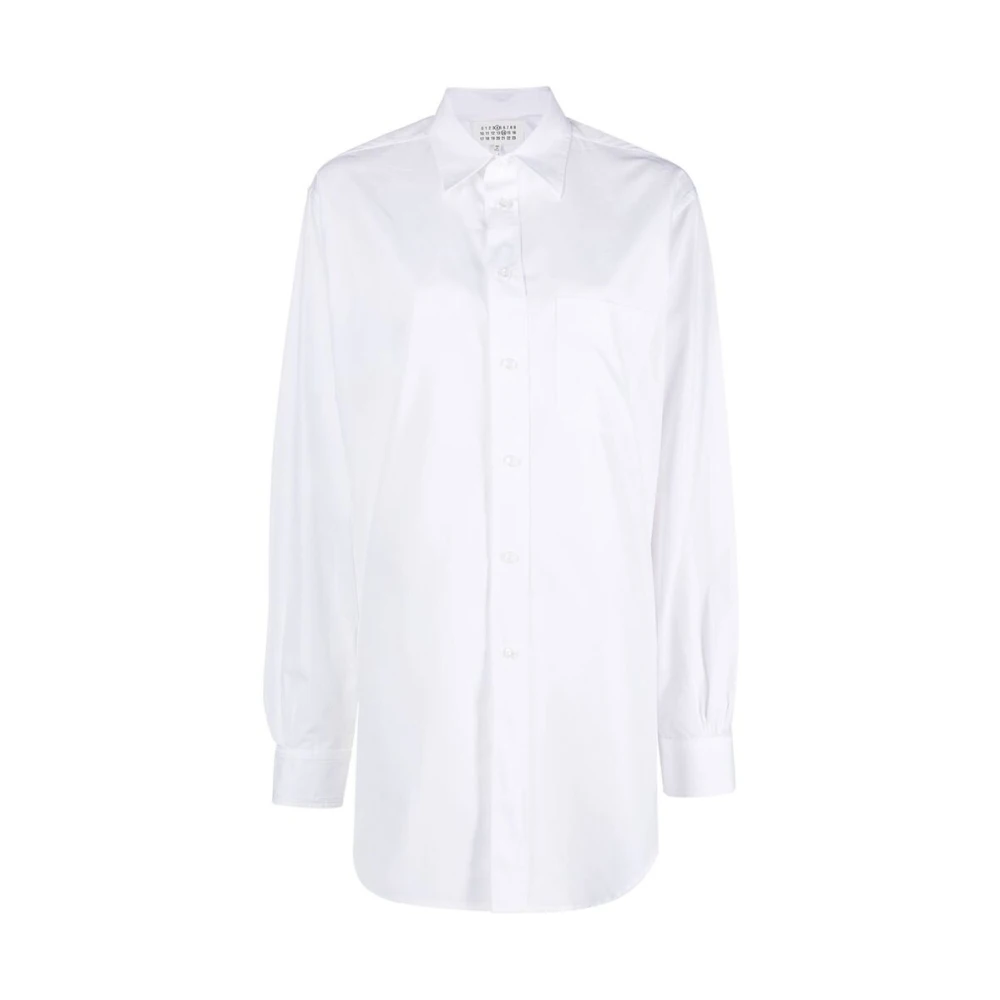 Maison Margiela Witte overhemd met puntige kraag White Dames