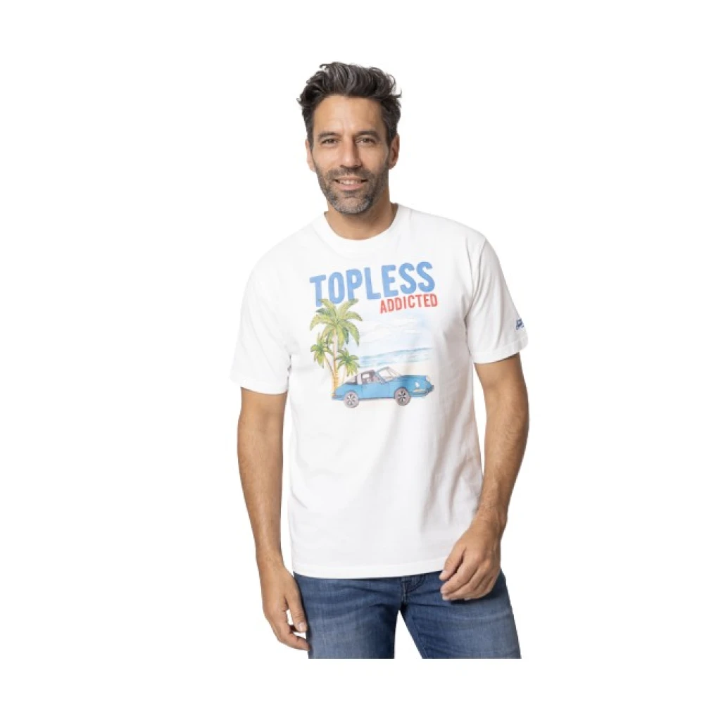 MC2 Saint Barth Witte Topless Addicted T-shirt White Heren