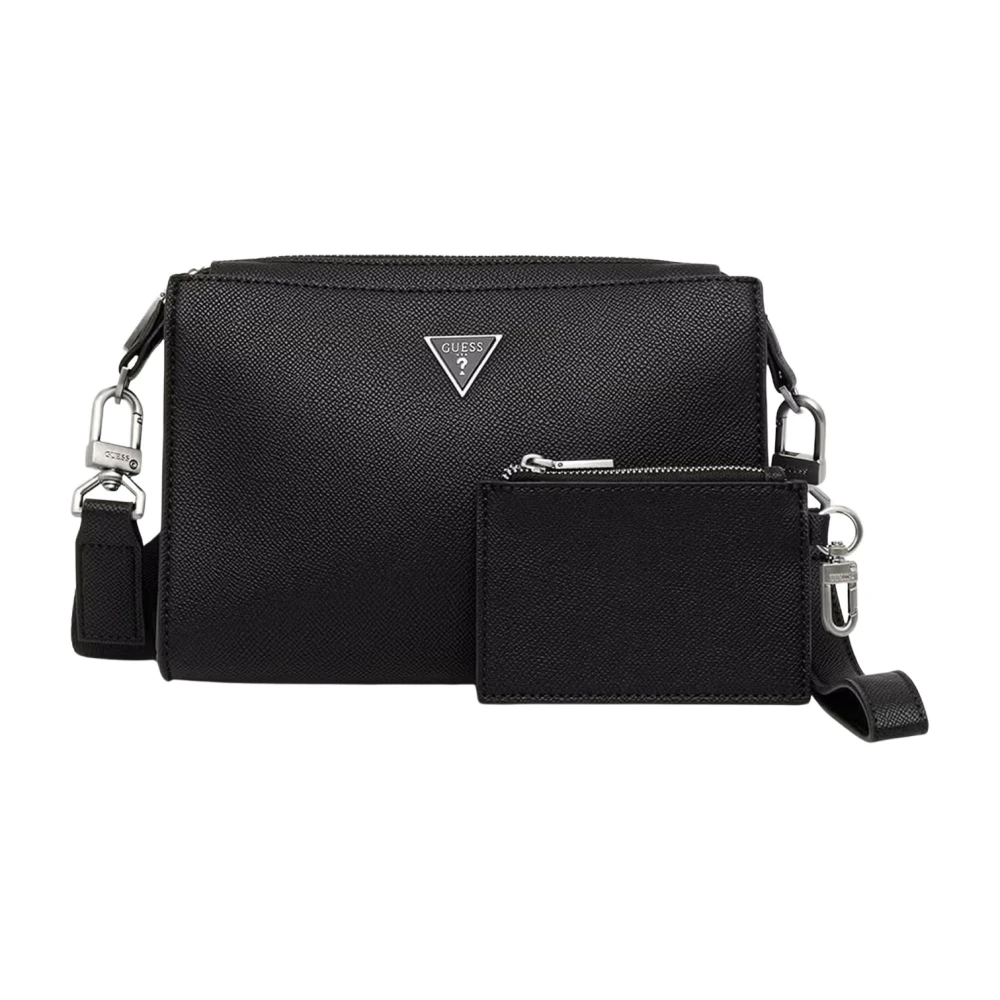 Guess Uomo Noir Borsa Con Chiusura Milano - Immagine 2