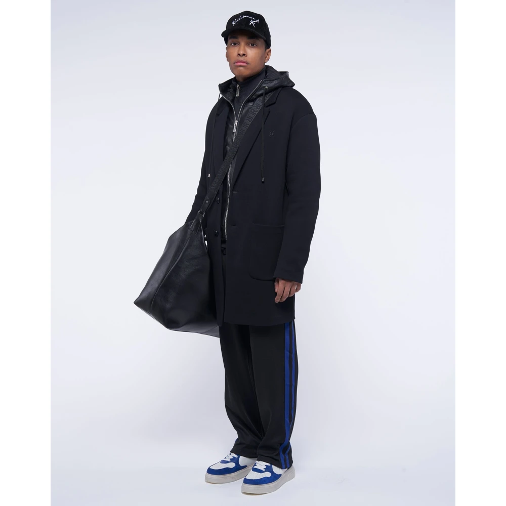 John Richmond Lange Jas met Klassieke Revers Black Heren