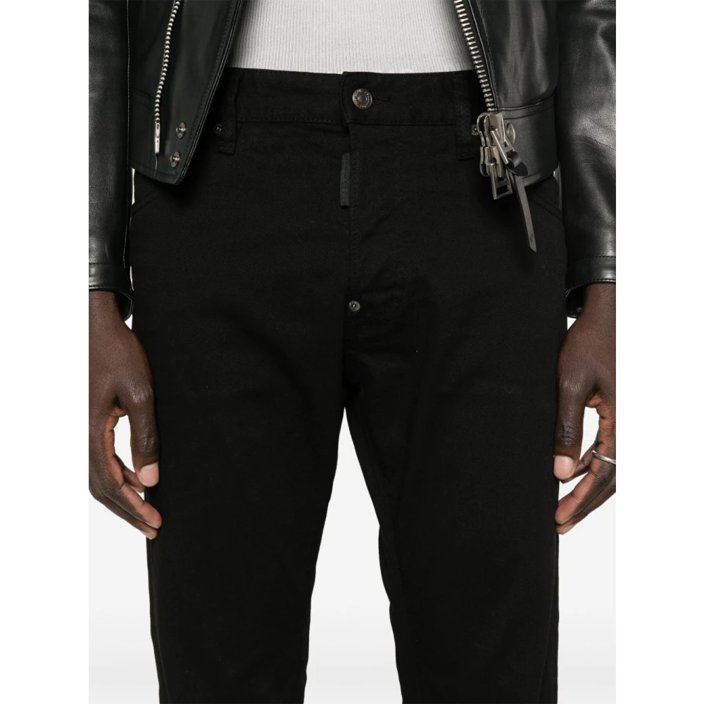 Dsquared2 Zwarte Klassieke Knoopsluiting Jeans Black Heren