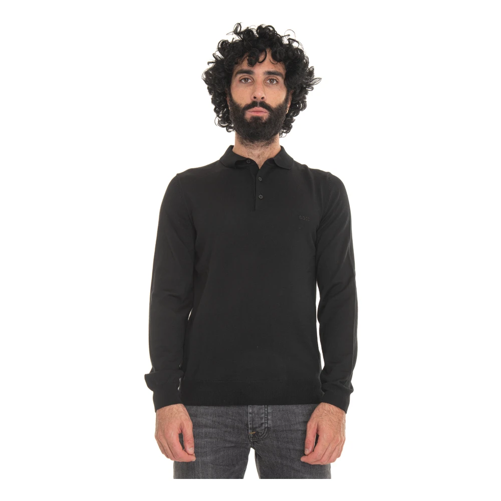 Boss Merino wollen trui met turtleneck Black Heren