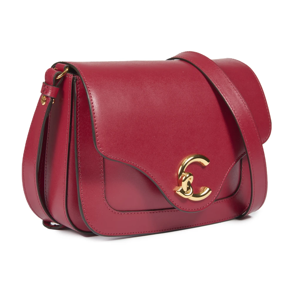 Coccinelle Schoudertas van glad leer met logodetail Red Dames