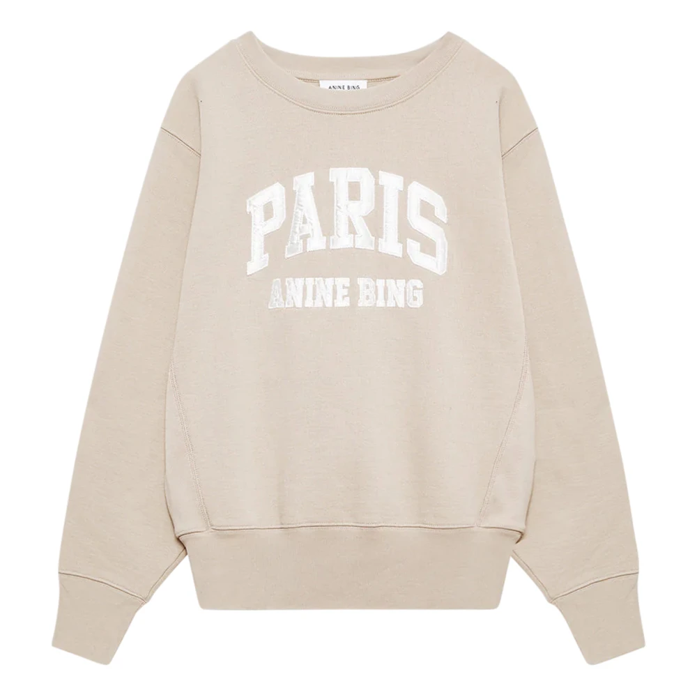 Anine Bing Men's Beige Harry Shrunken Sweatshirt Paris
