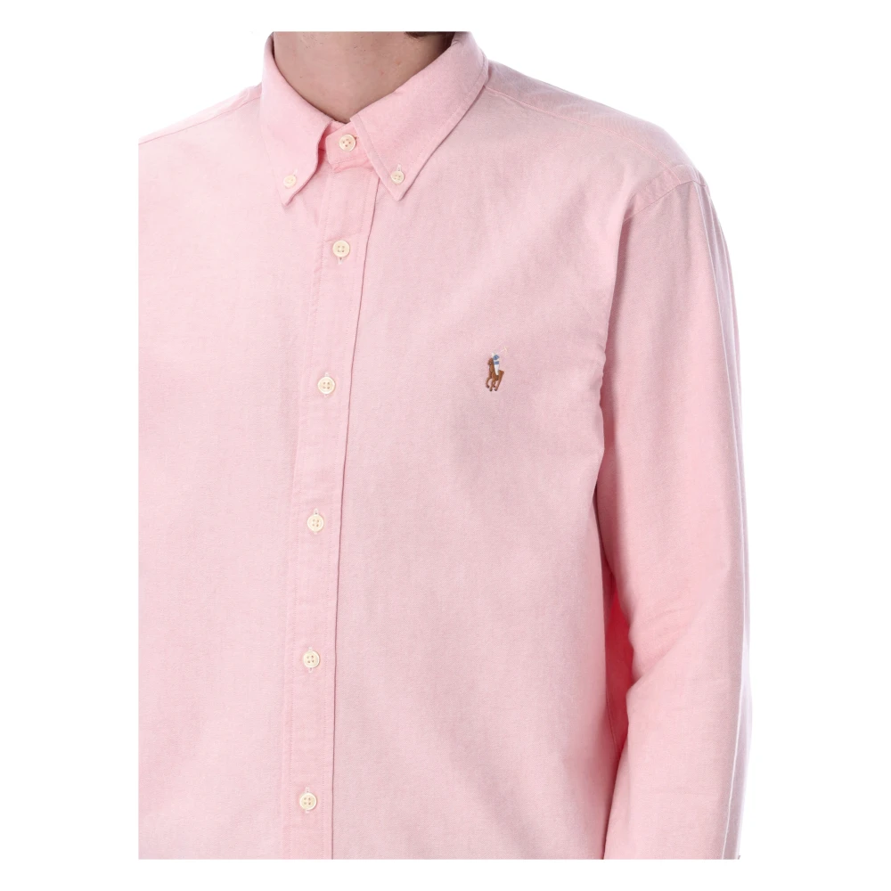 Ralph Lauren Custom Fit Roze Overhemd met Button-Down Kraag Pink Heren