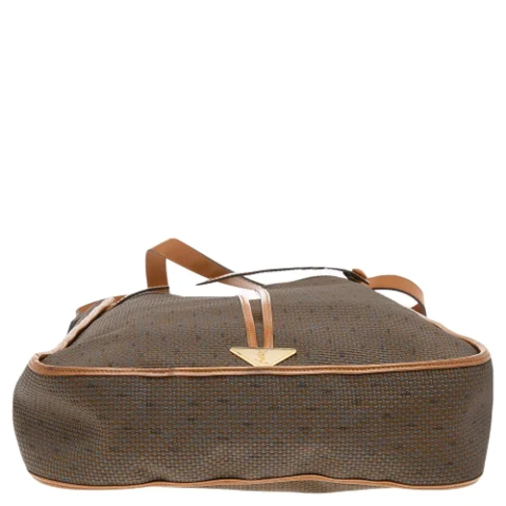 Yves Saint Laurent Vintage Pre-owned Coated canvas shoulder-bags Brown Dames