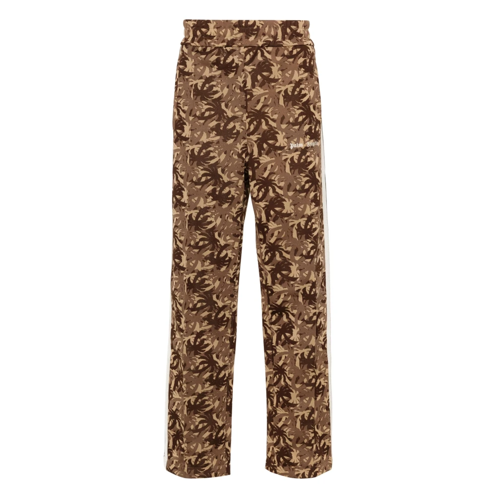 Palm Angels Camouflage Broek met Palm Trees Patroon Brown Heren