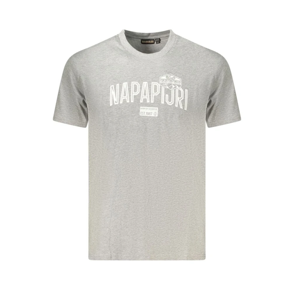 Napapijri Men's Gray T-Shirts, 2XL, Cotton T-Shirt