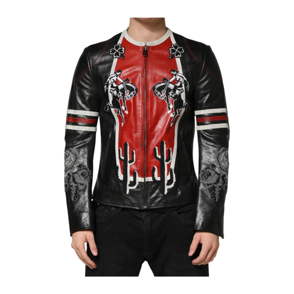 Dolce & Gabbana Men's Guns N' Roses Full Zip Biker Jacket