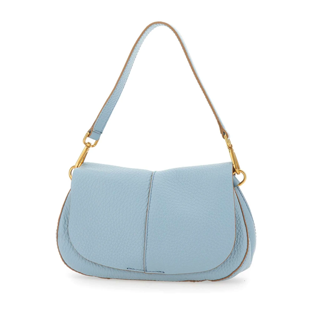 Gianni Chiarini Blauwe Leren Schoudertas met Klep Blue Dames