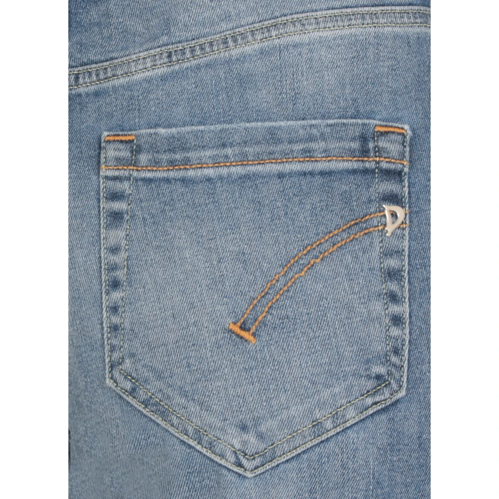 Dondup Blauwe Katoenen Jeans met Juweelknopen Blue Dames