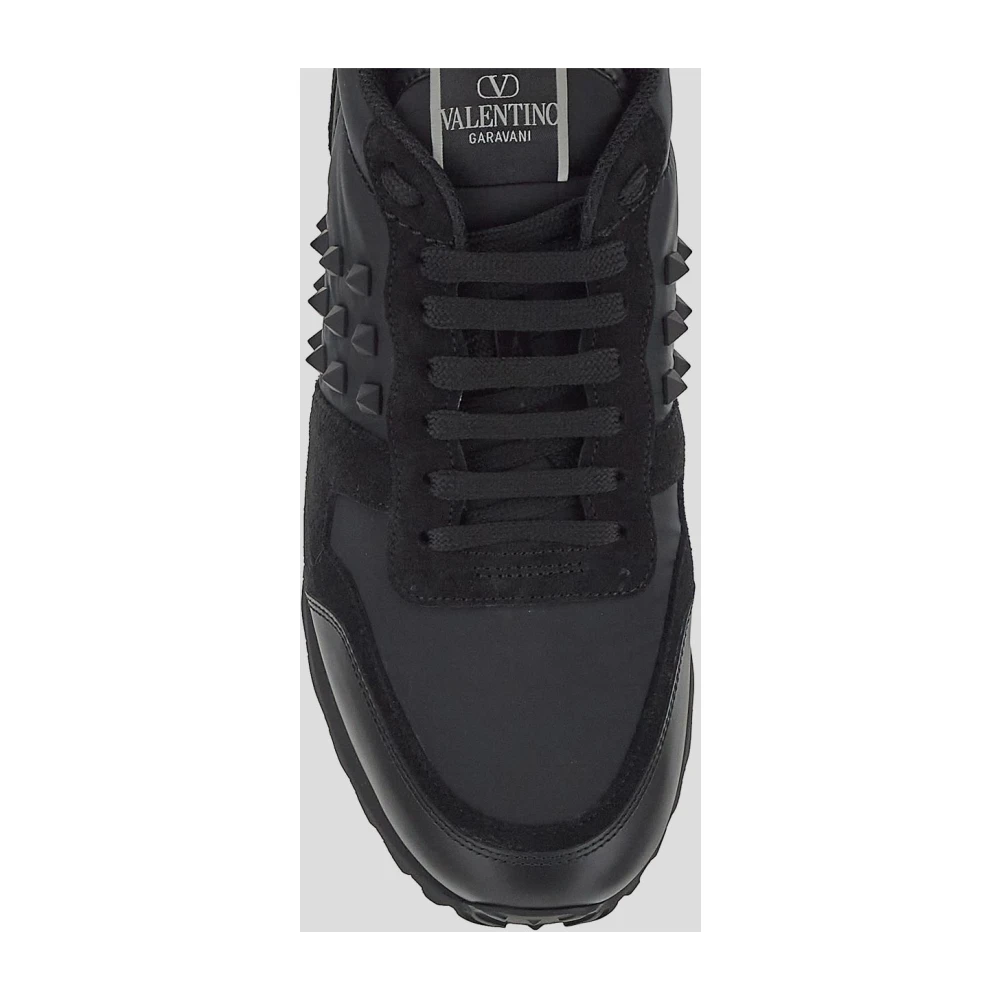 Valentino Garavani Leren Rockrunner Sneaker Black Heren