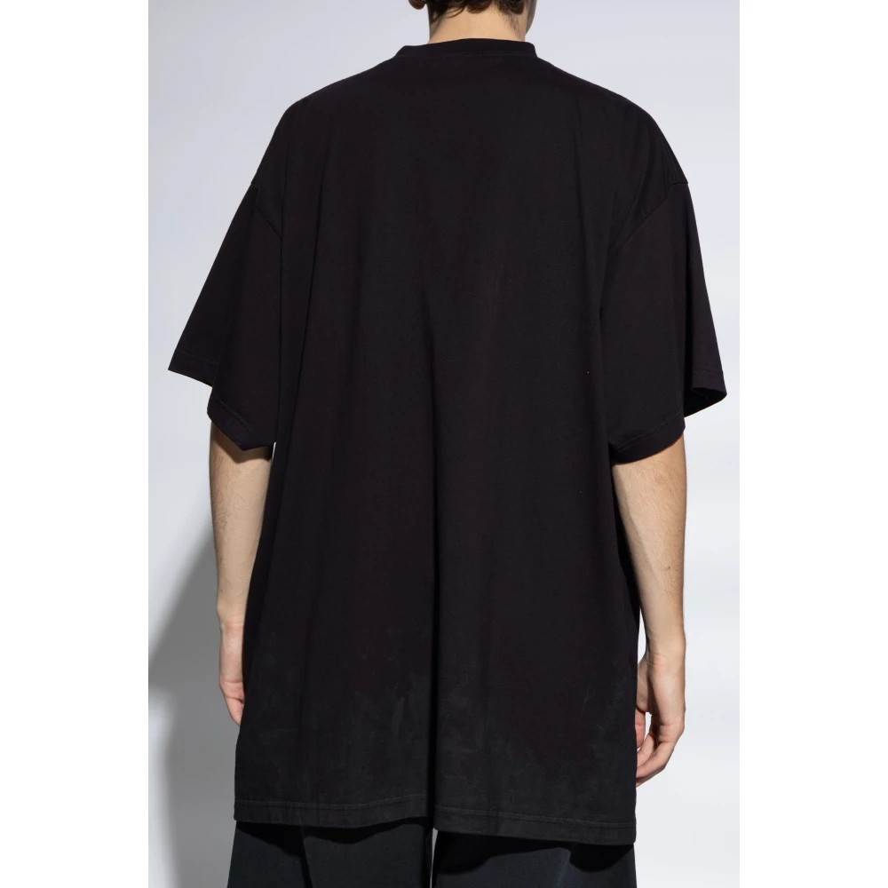 Balenciaga Geprint T-shirt Black Heren