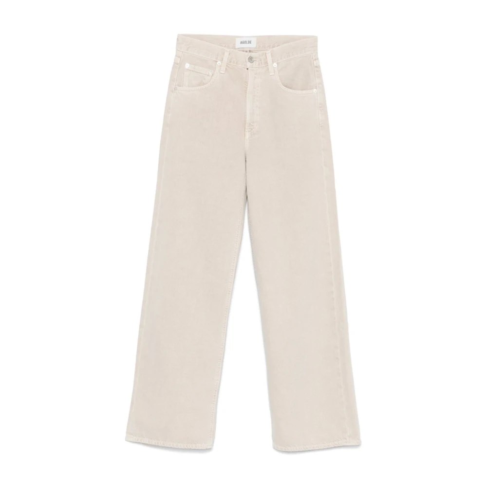 Agolde Beige Jeans met Stijlvolle Voorsluiting Beige Dames