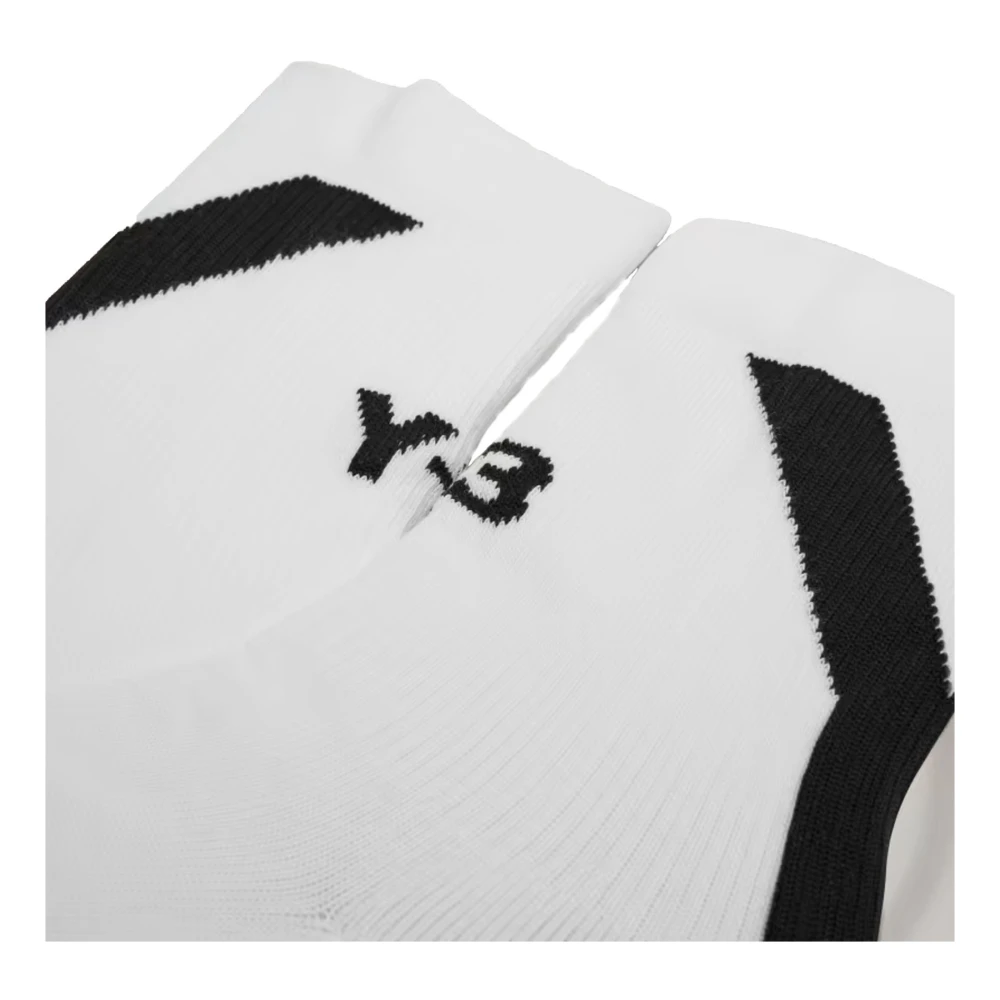 Y-3 Witte Logo Mid Socks White Heren