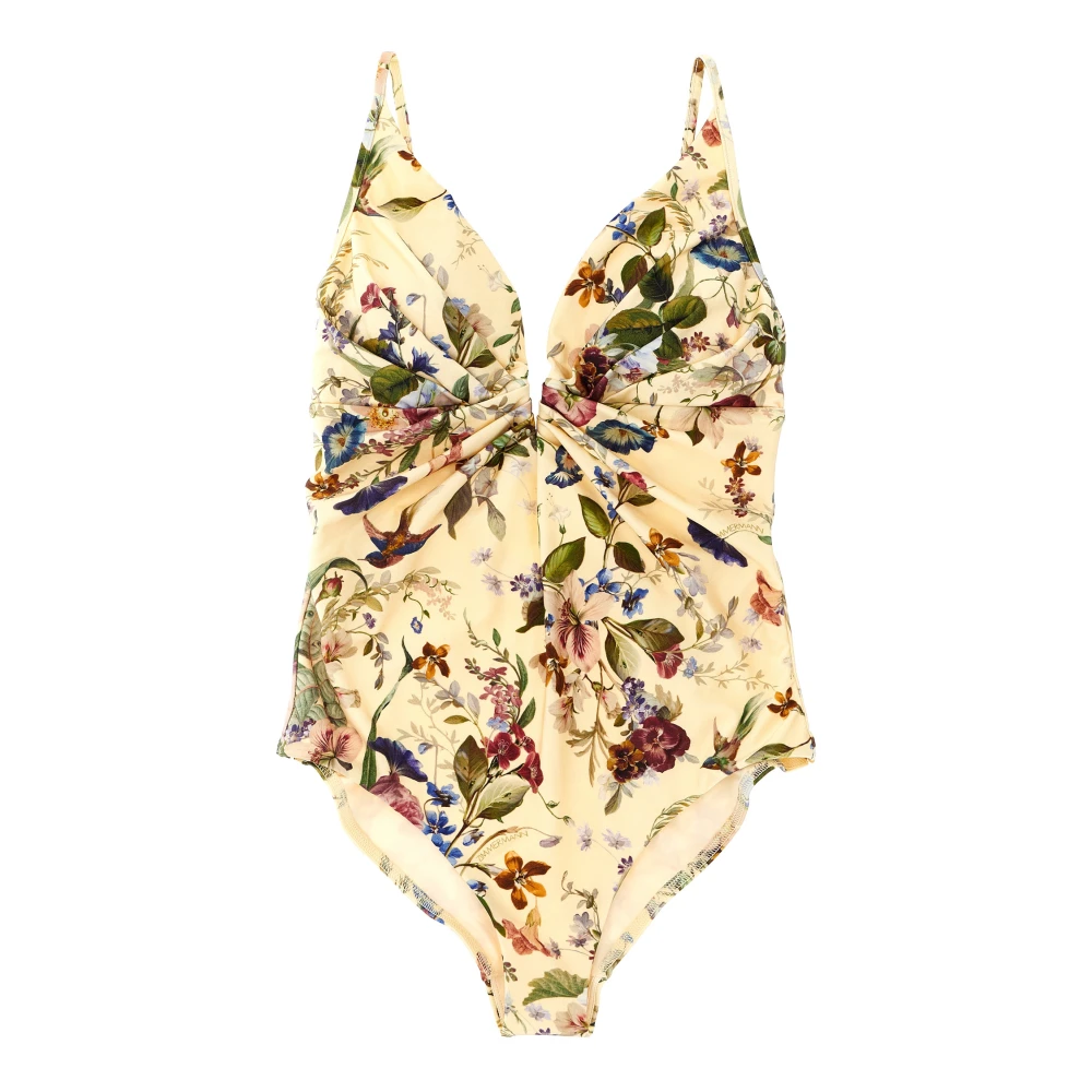 Zimmermann Women's Multicolor Swimsuits, S, Patience Tuck Plunge One-Piece