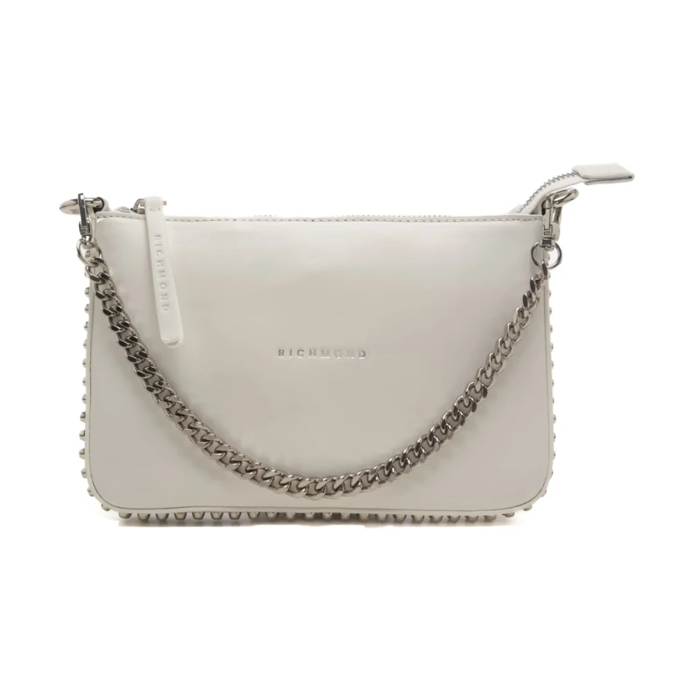 John Richmond Women's White Shoulder Bags, One Size, Studded Shoulder Bag
