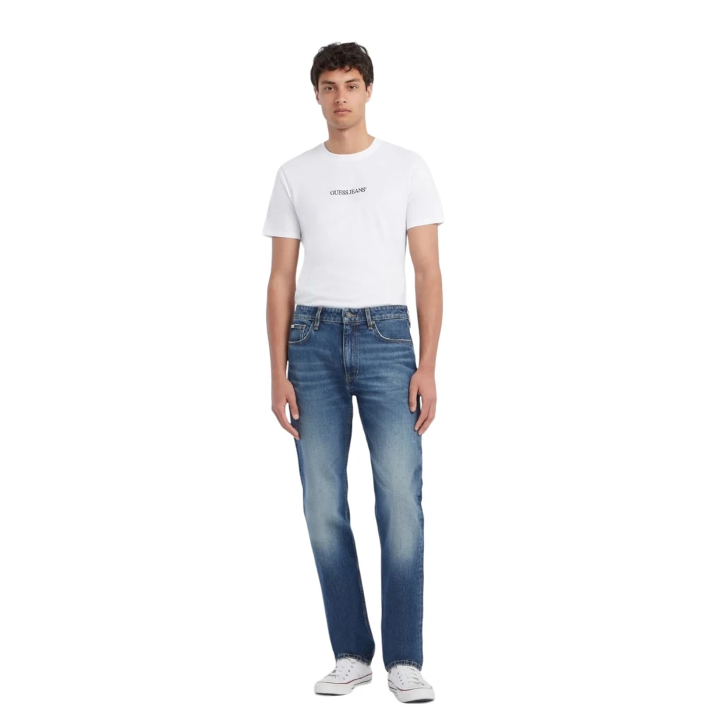 Guess Biologisch Katoen Straight Leg Jeans Blue Heren