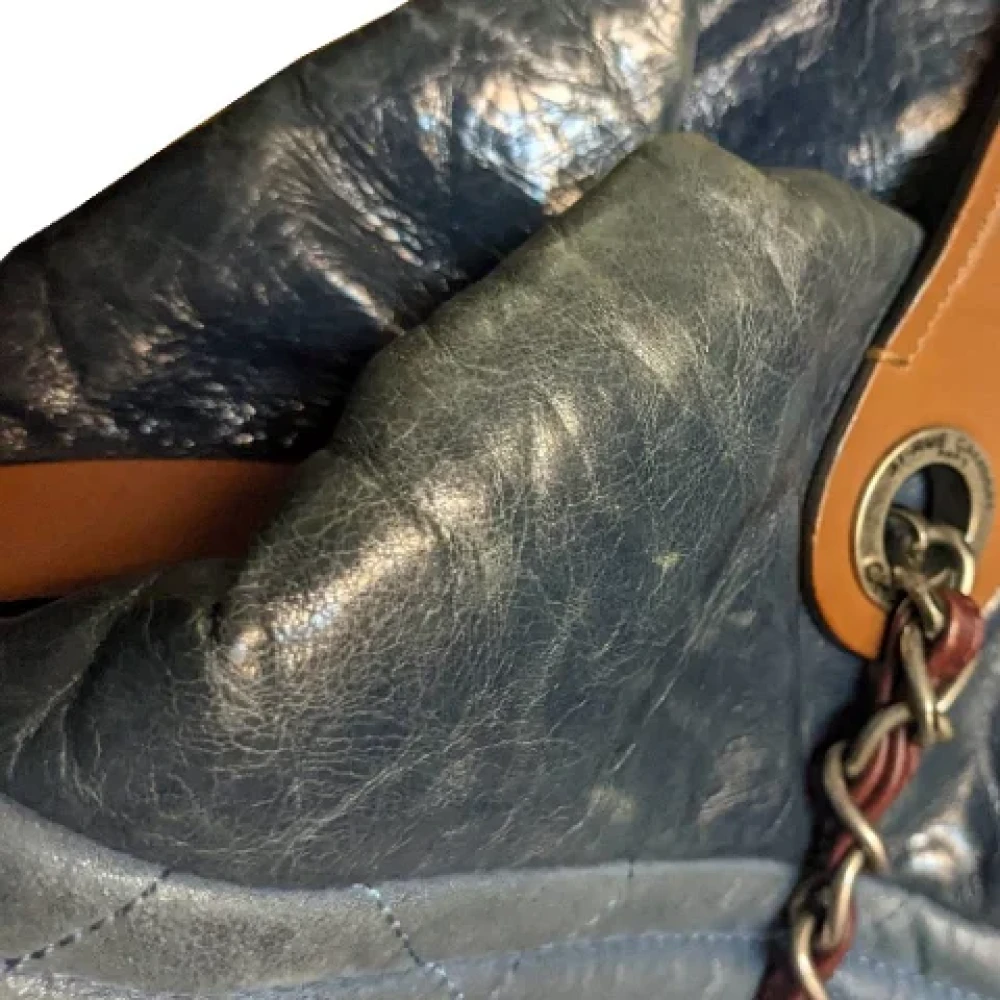 Chanel Vintage Pre-owned Leather chanel-bags Blue Dames