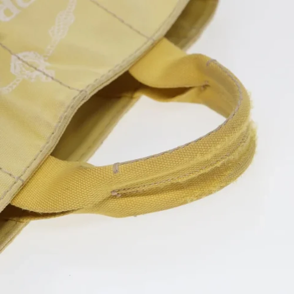 Prada Vintage Pre-owned Canvas handbags Yellow Dames