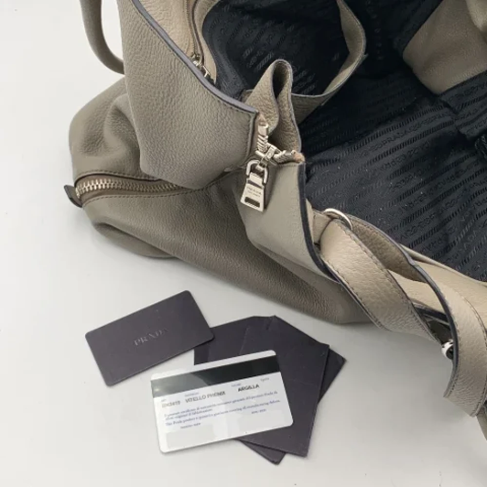 Prada Vintage Pre-owned Leather prada-bags Gray Dames