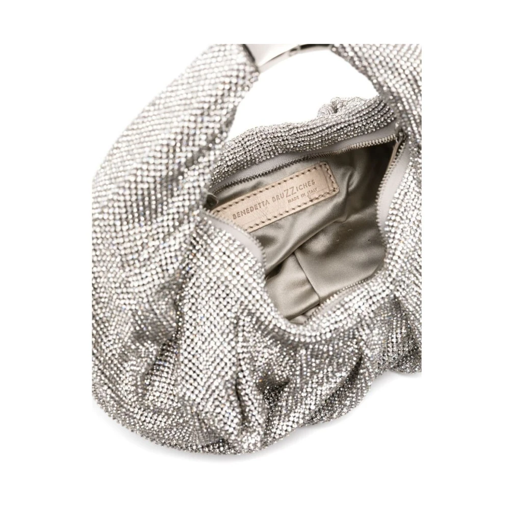 Benedetta Bruzziches Kristalversierde Zilveren Handtas Gray Dames