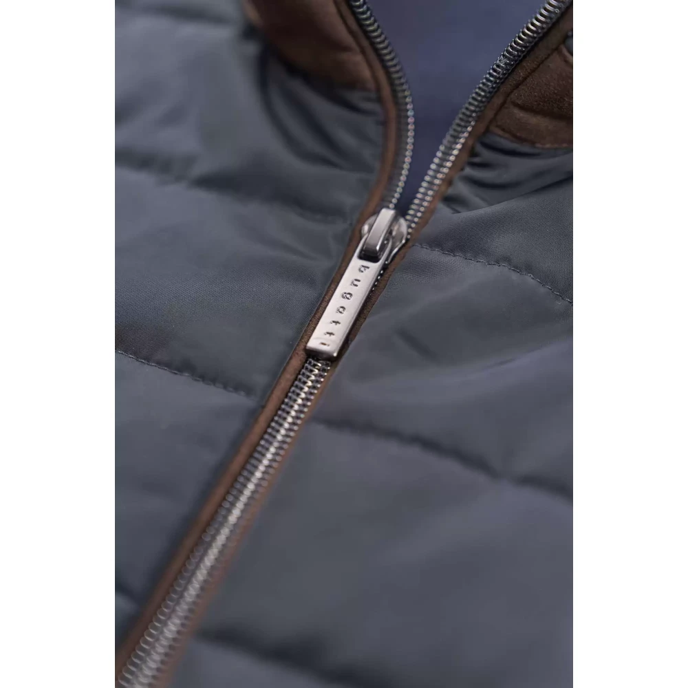 Bugatti Top van Gemengd Materiaal met Afneembare Mouwen Blue Heren