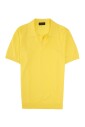polo-jaune-a-col-en-v-tricote