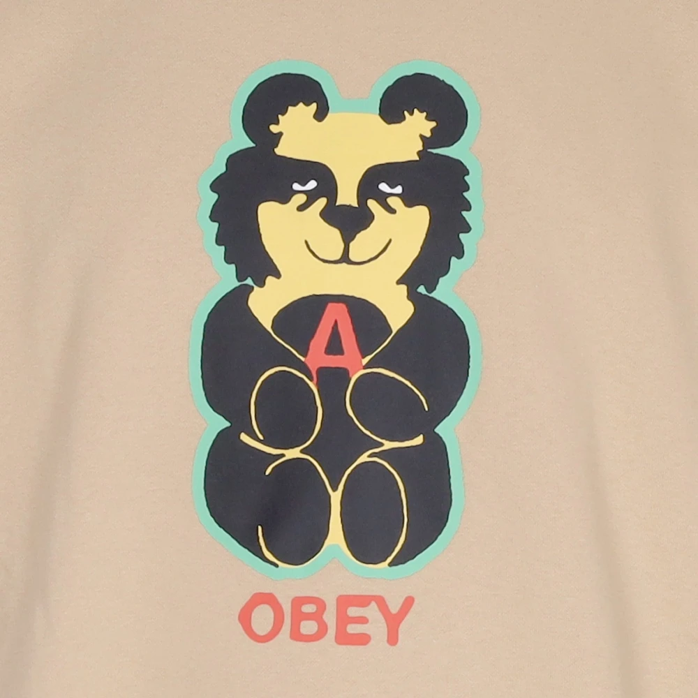 Obey Bear Icon Premium Crew Fleece Beige Heren