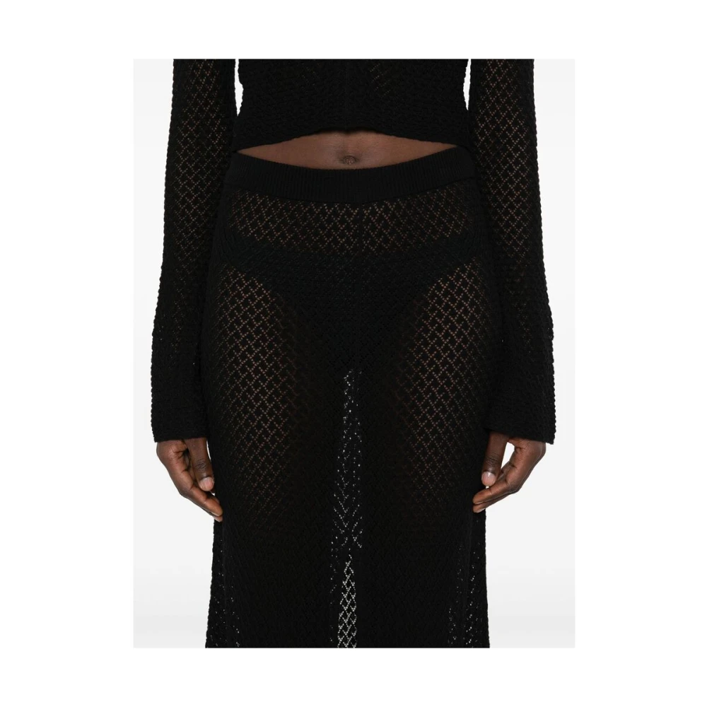 The Garment Zwarte Rok met Voorsplit Black Dames