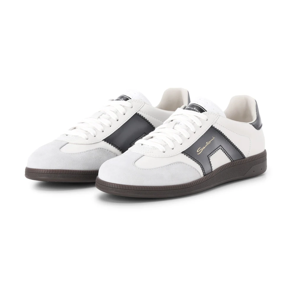 Santoni Leren Sneakers Heren Schoenen Wit