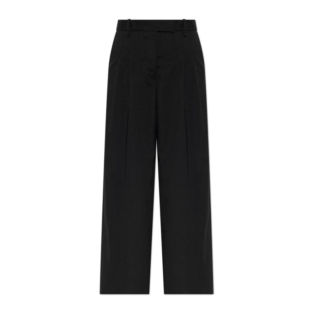 By Malene Birger Women's Black Wide Trousers, S, Taalia Trousers