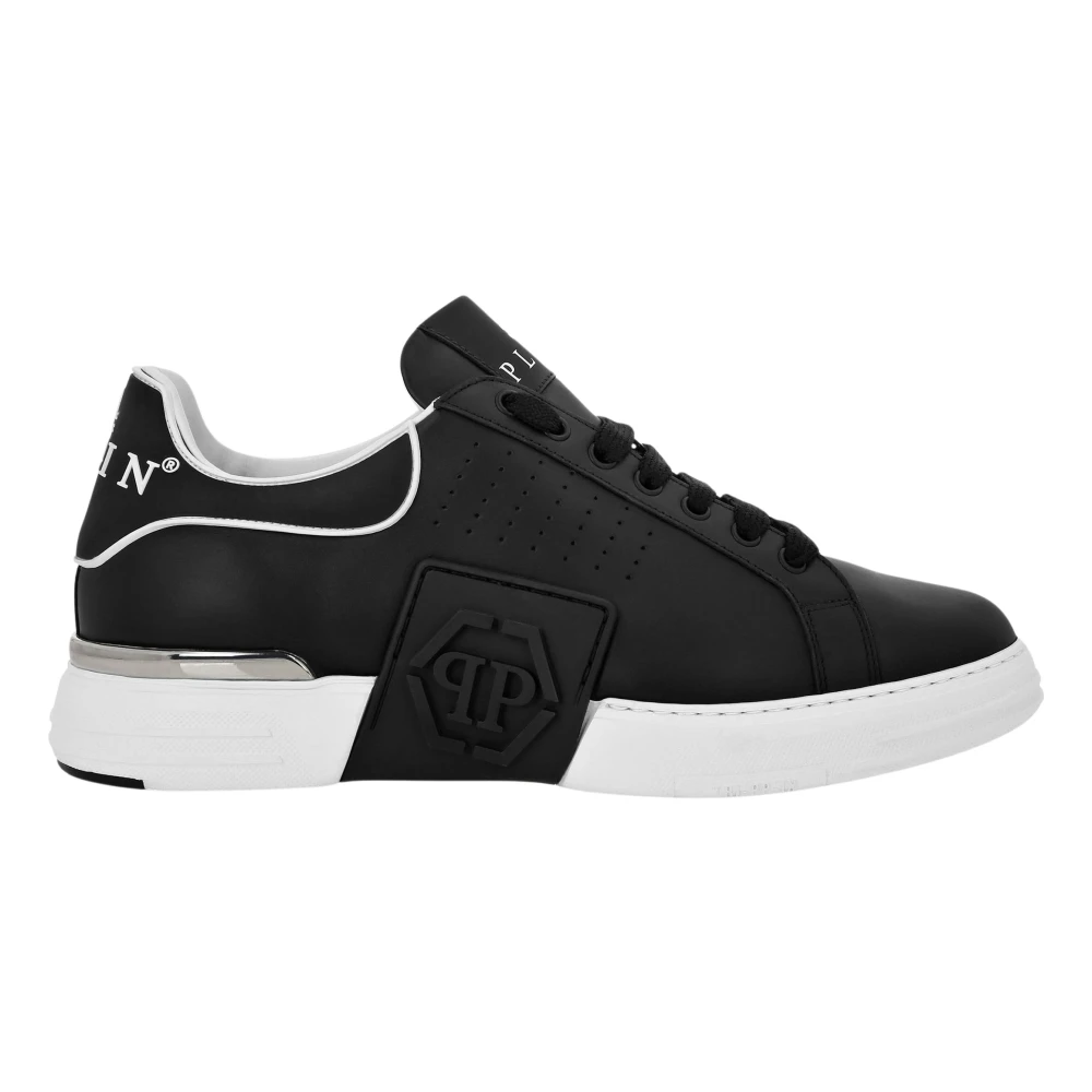 Philipp Plein Unisex Black Lo-Top Trainers Hexagon - Sneakers - 6 Uk - Shoes