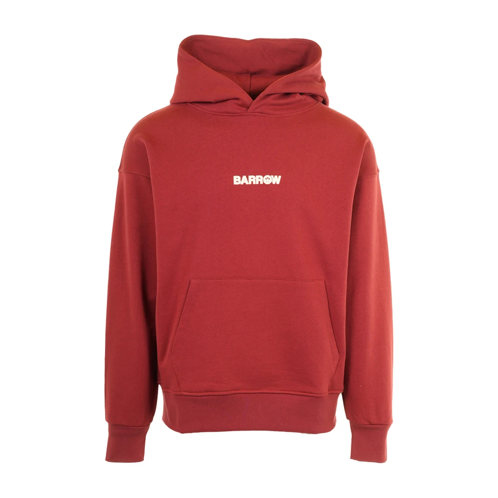 Barrow Men's Red Retro Hoodie Jumper In Bordeaux