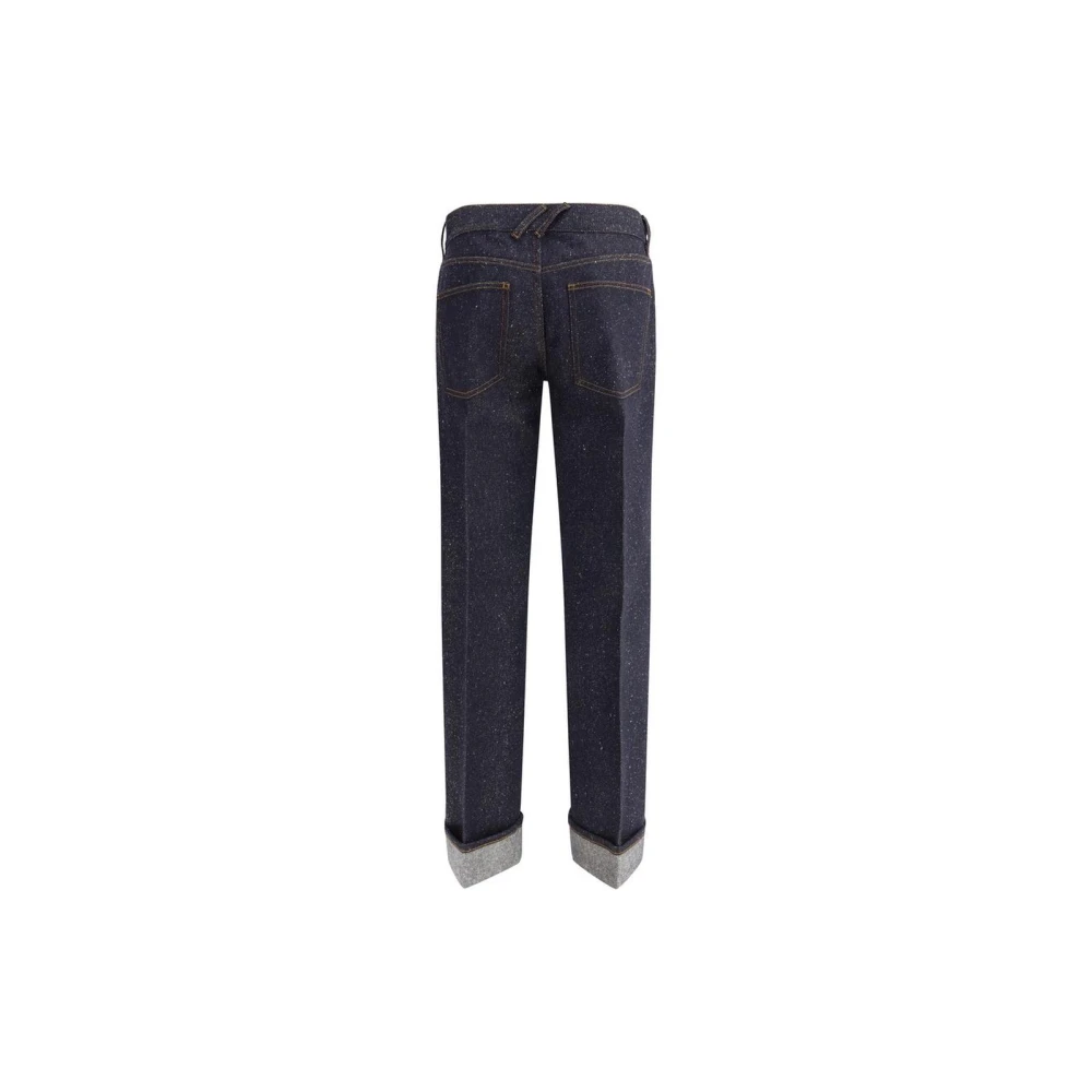 Burberry Geruite Denim Jeans Regular Fit Blue Dames