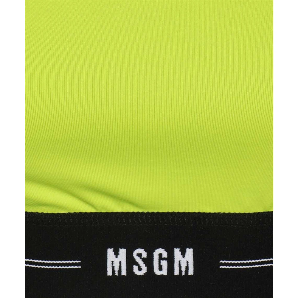 Msgm Crop Top met Logo Detail Green Dames