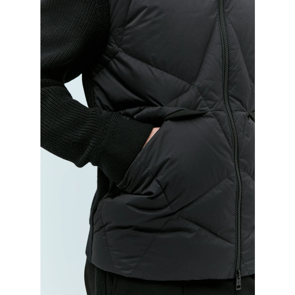 Moncler Gewatteerde Wol Zip-Up Vest Black Heren
