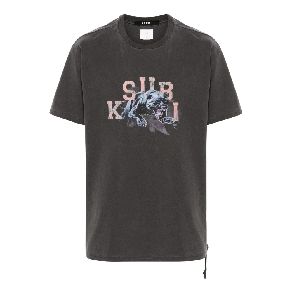 Ksubi Zwart T-shirt met Panther Print Black Heren