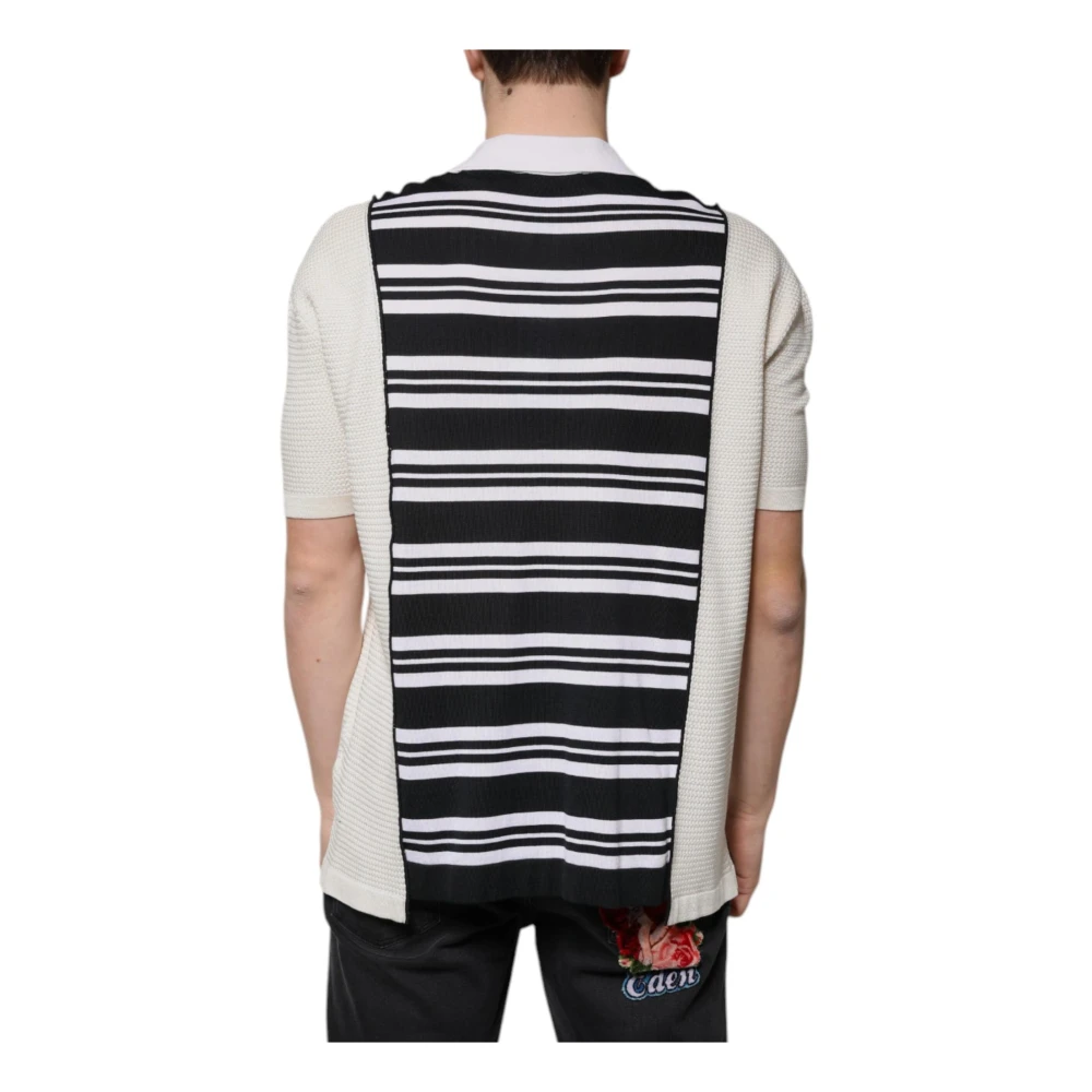 Dolce & Gabbana Zijde Blend Gestreepte Polo T-shirt Multicolor Heren