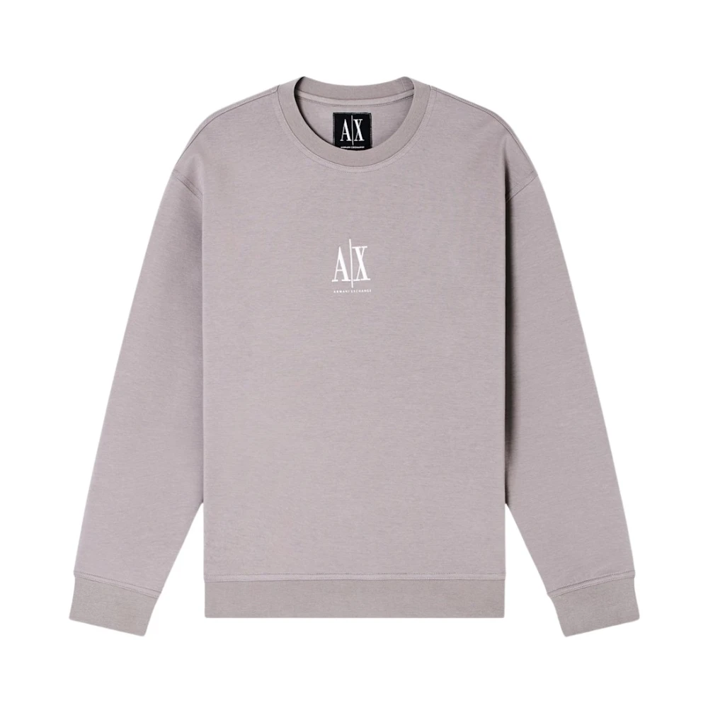 Armani Exchange , Sweatshirts, Male, Gray, M, Crewneck Sweatshirt