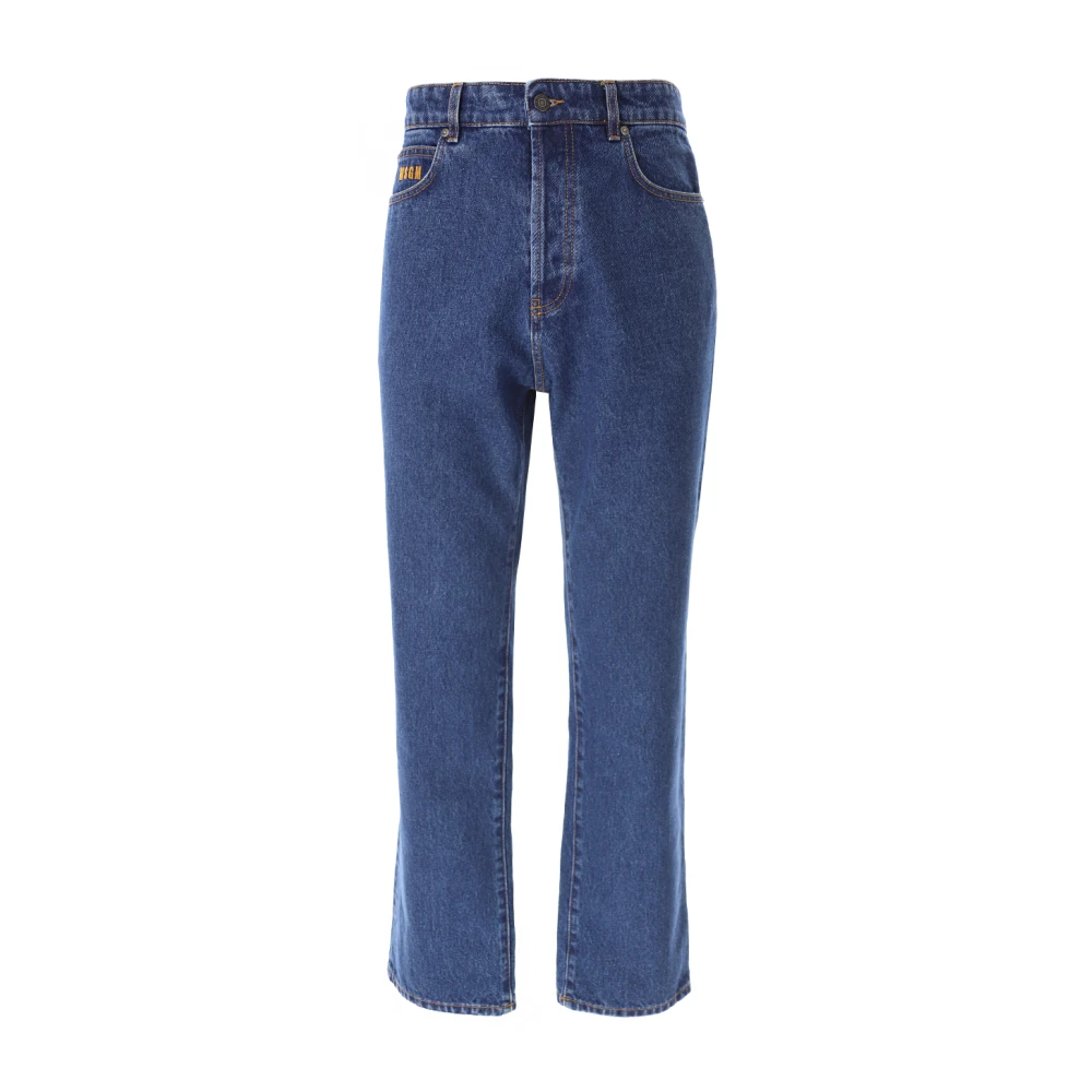 Msgm Klassieke Heren Jeans Blauw Rechte Pasvorm Blue Heren