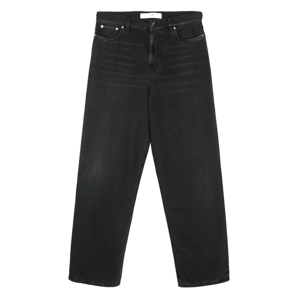 Séfr Black Wide Cut Creased Jeans - Male - Straight Fit Jeans - W34 - Jeans