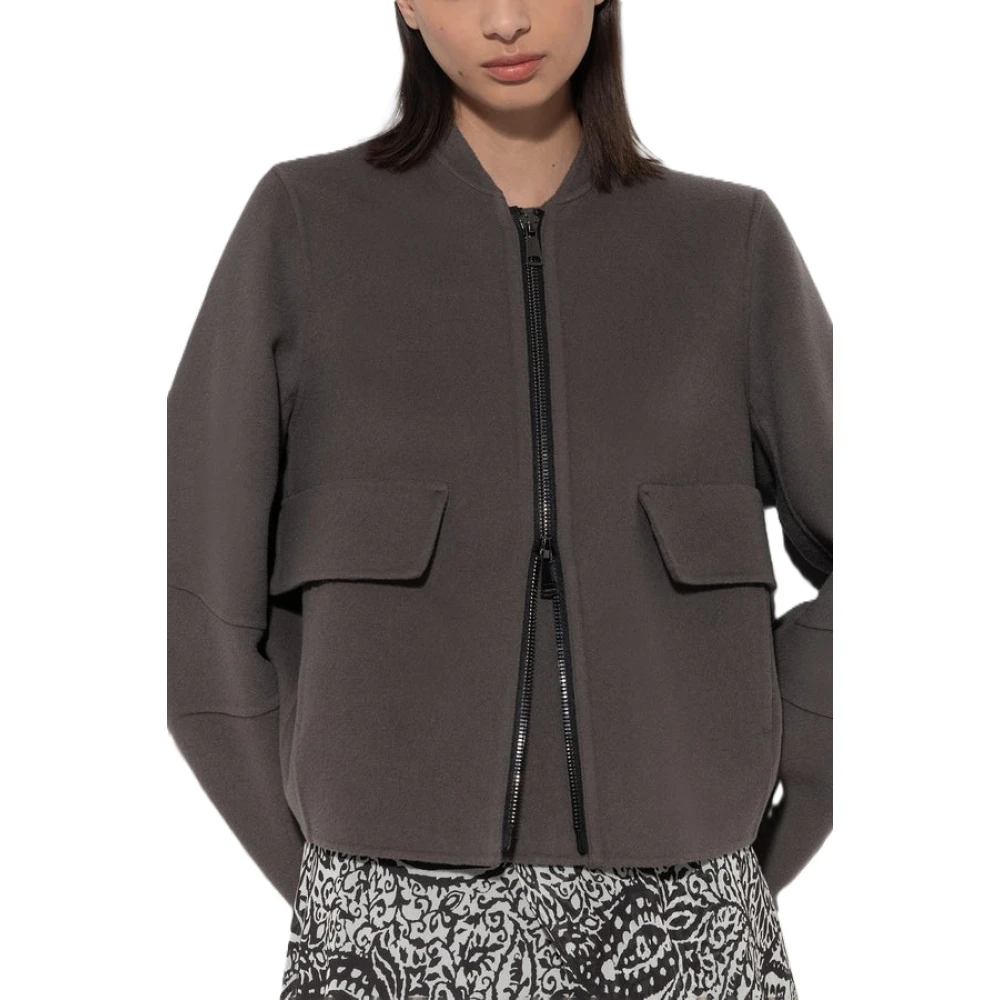 LUISA CERANO Luxe Wol-Kasjmier Blouson Outdoor Jas Gray Dames