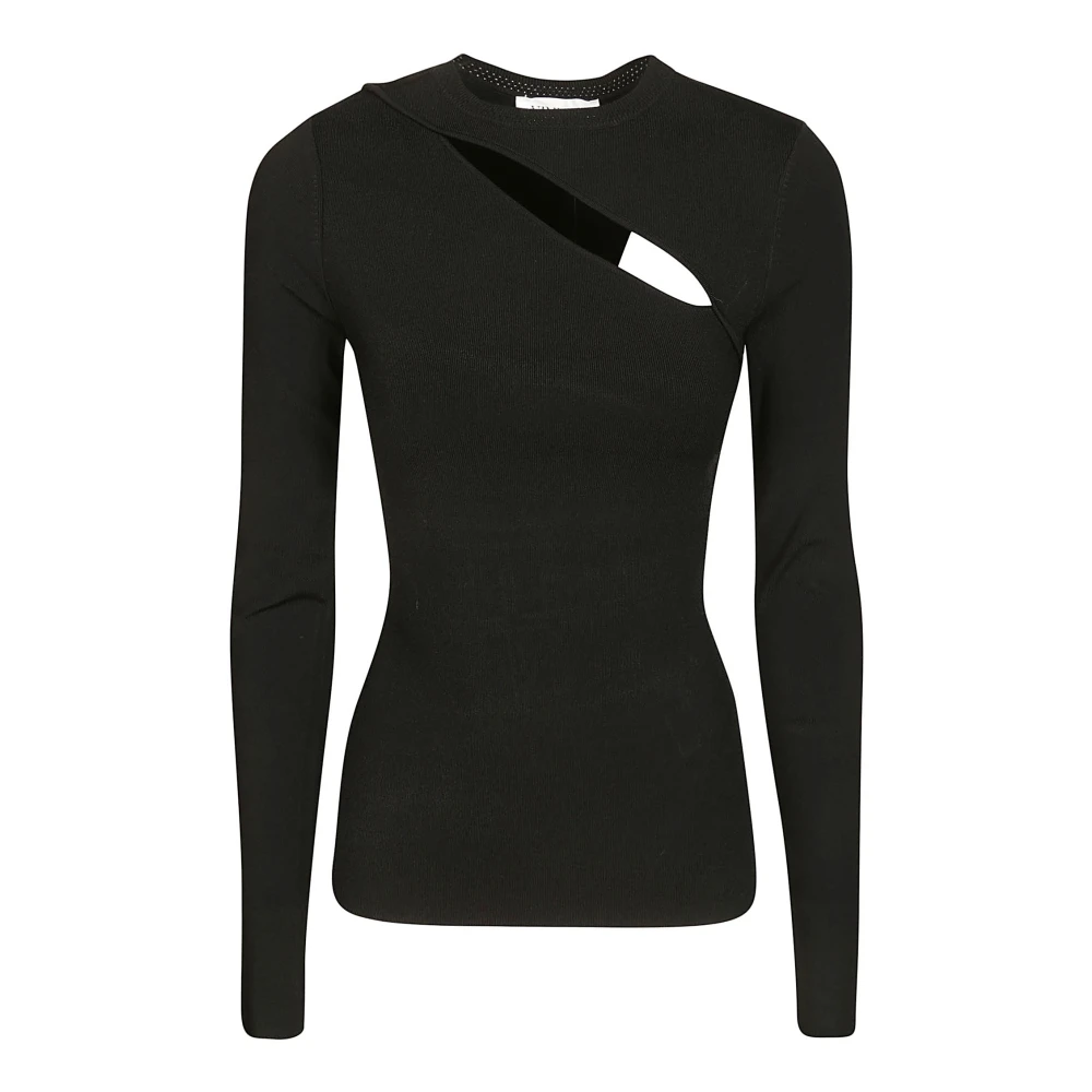 Victoria Beckham Asymmetrische Lange Mouw Jurk Black Dames