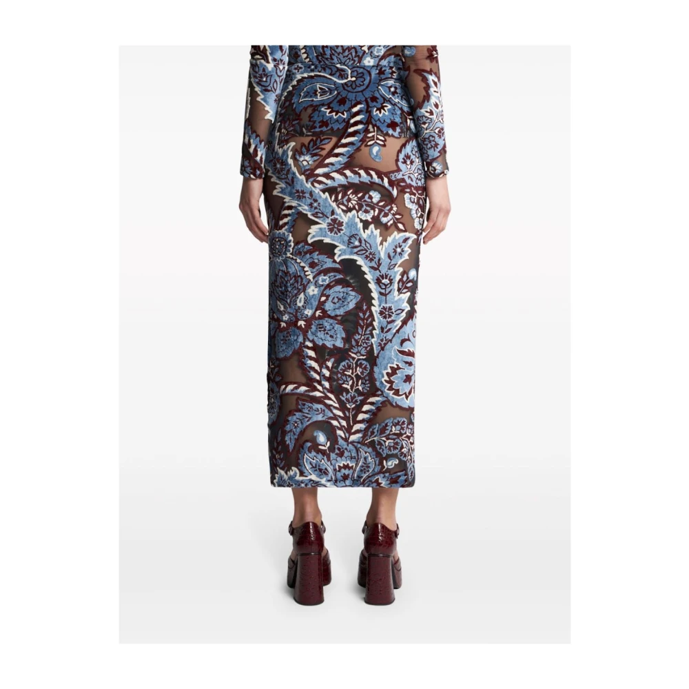 ETRO Paisley Jacquard Midi Rok Multicolor Dames