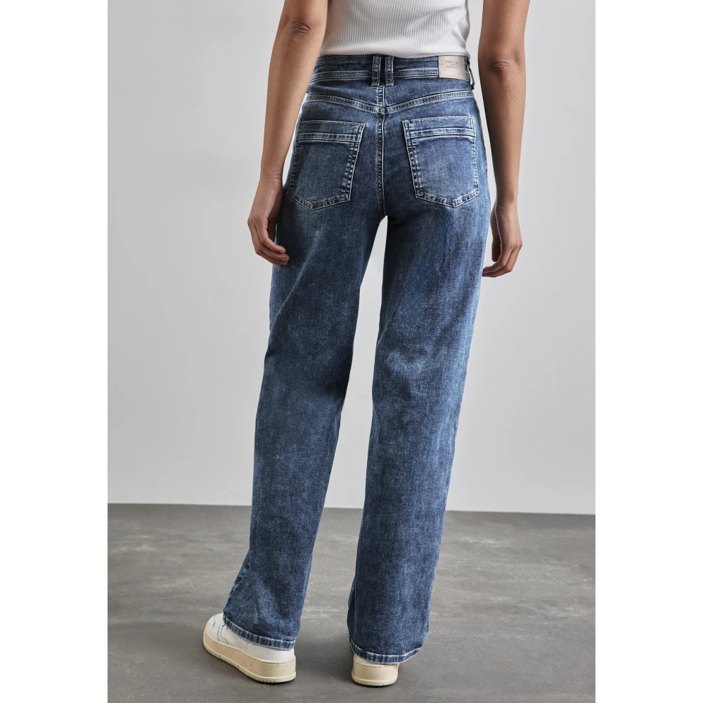 Street One Relaxte Wide Leg Blauwe Jeans Blue Dames