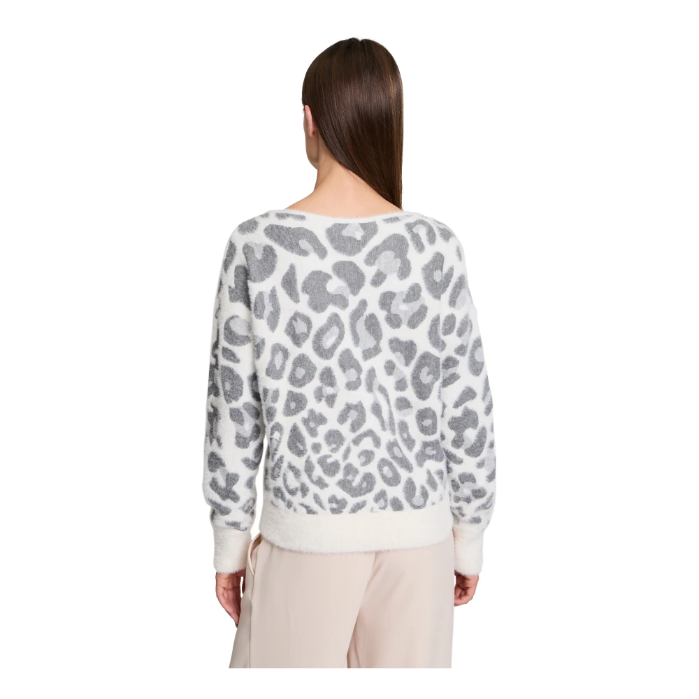 Betty & Co Jacquard Gebreide Trui met U-hals Multicolor Dames