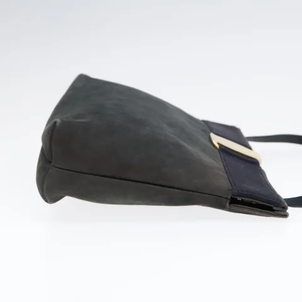 Salvatore Ferragamo Pre-owned Suede shoulder-bags Blue Dames